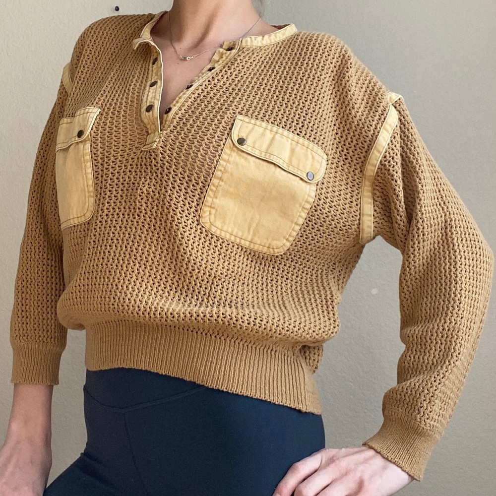 Vintage Bonnie & bill silk cotton yellow sweater